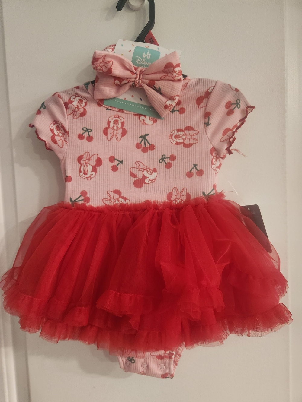 Disney Pink & Red Minnie Cherry Tutu Dress for Kids